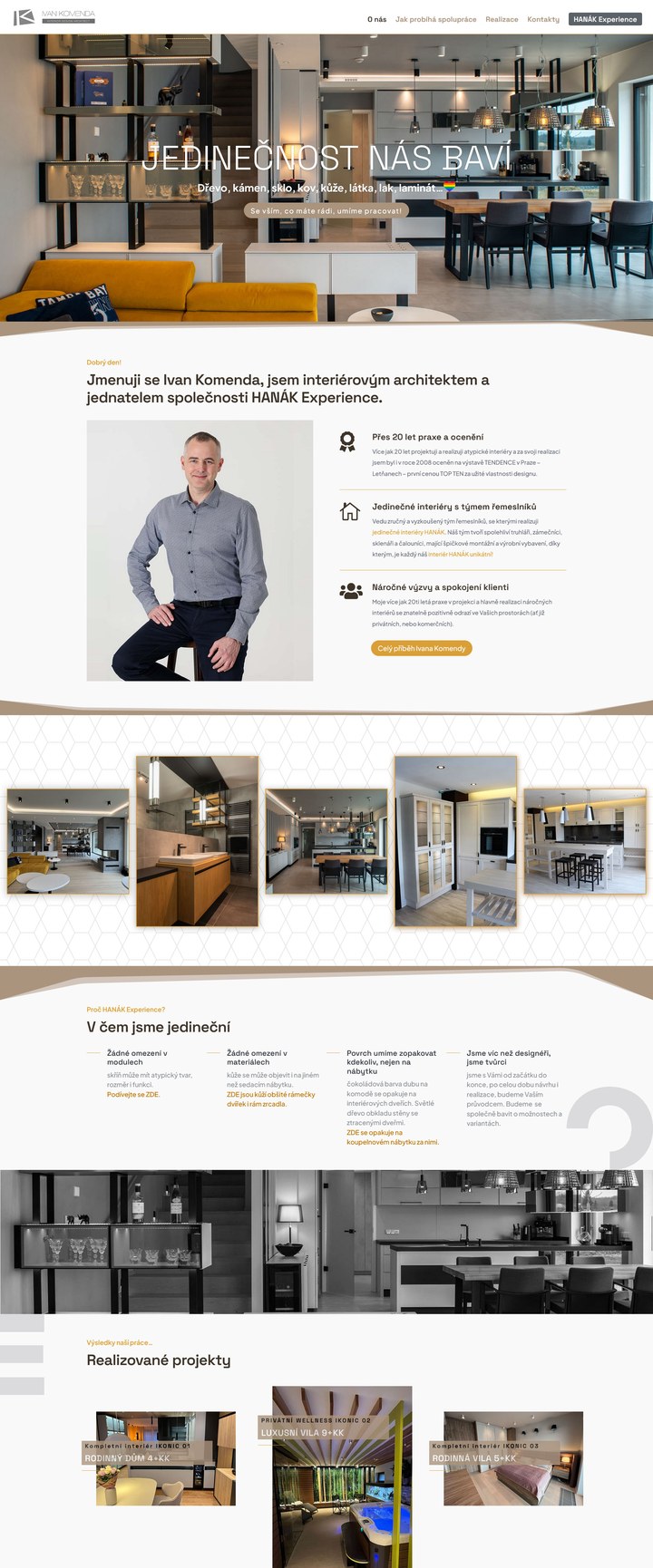 Web Ivan Komenda — Hanák Experience